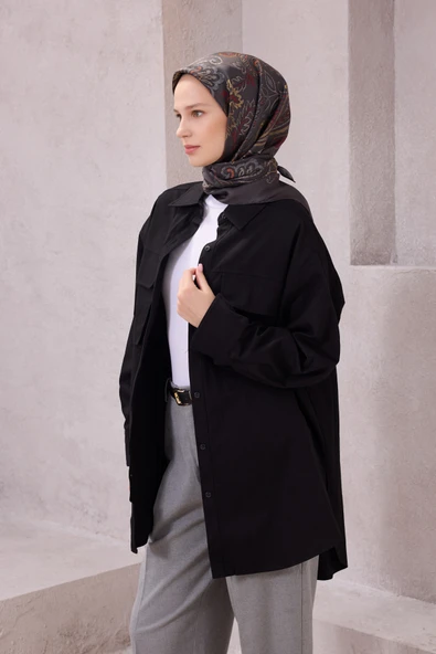 Saf İpek Twill Eşarp 4207D01 - Resim 2