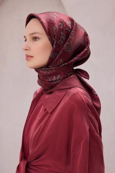Saf İpek Twill Eşarp 4207D01 - Resim 9