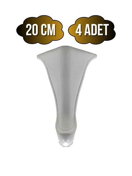 Lüx Lükens Beyaz 20cm Plastik Ayak Mobilya Masa ve Dolap Ayağı(BEYAZ)(20CM) Beyaz 20cm 20cm - 4 ADET ürün görseli 1