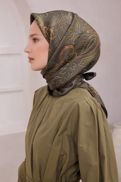 Saf İpek Twill Eşarp 4207D01 - Resim 7