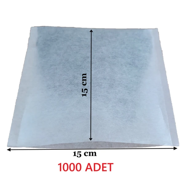 Çay Demleme Filtresi Boş Demlik Poşeti Büyük Endüstriyel Boy Kazan Galoşu Bonesi 15x15 cm 1000 Adet Ev Otel Cafe Horeca ürün görseli 1
