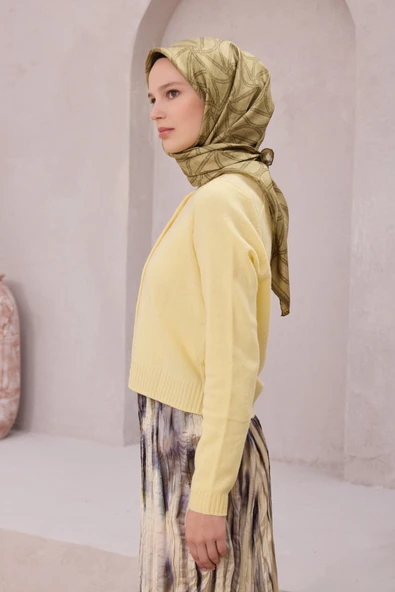 Geometrik Desen İpek Twill Eşarp 4221D01 - Resim 3