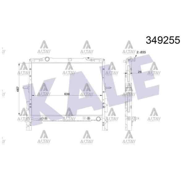 RADYATÖR SU SORENTO 03-06 16mm A-T BRAZING ürün görseli 1