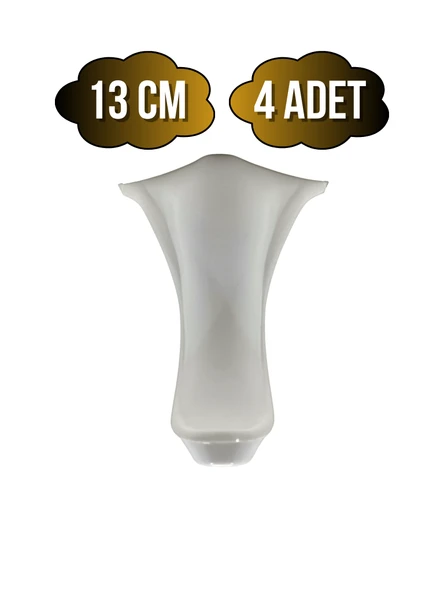 Lüx Lükens Beyaz 13cm Plastik Ayak Mobilya Masa ve Dolap Ayağı(BEYAZ)(13CM) Beyaz 13cm 13cm - 4 ADET ürün görseli 1