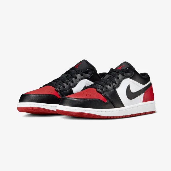 NİKE Jordan Air 1 Low Erkek Siyah - Kırmızı Spor Ayakkabı 553558-161 ürün görseli 1
