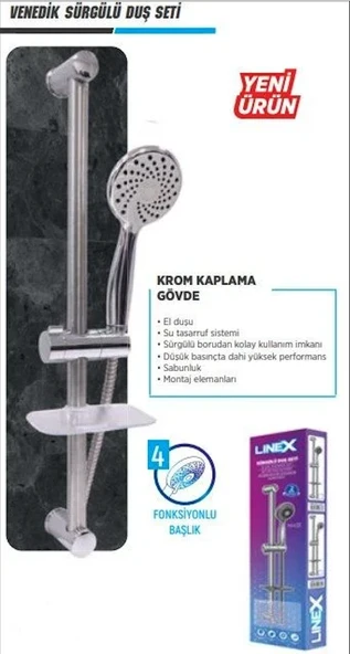 Linex Venedik Sürgülü Duş Seti ürün görseli 1