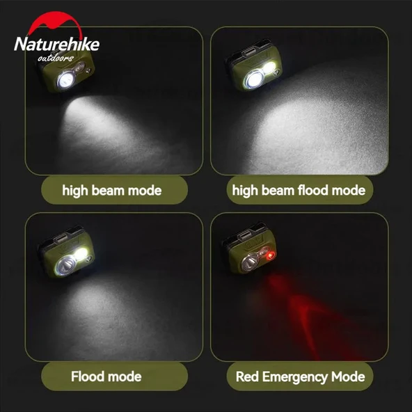 Naturehike Hakino 210 Lümen Kafa Lambası Yeşil ürün görseli 1