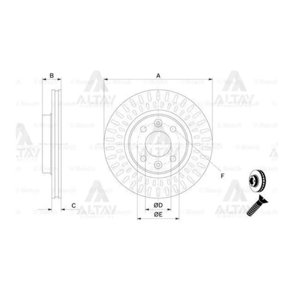 FREN DISKI SYMBOL III 12= / CLIO IV 12= / KANGOO II 08= / DOKKER 12= / ÖN HAVALI 258-4 (IÇTEN SOGUTMALI) ürün görseli 1