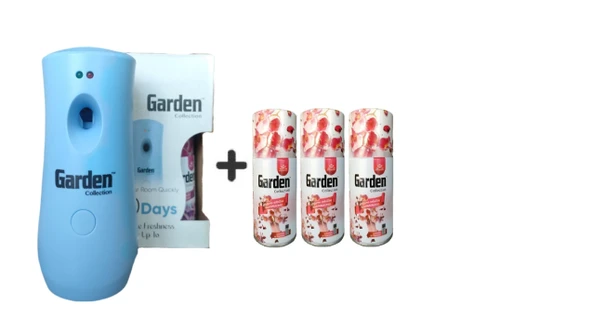 Garden Oda Kokusu Freshmatik, Otomatik Sprey Makine + Parfüm Esansı Yedek Sprey 260 ml Air Freshener + Parfüm Esansı Parfüm Spreyi 260 ml x 3 Adet ürün görseli 1