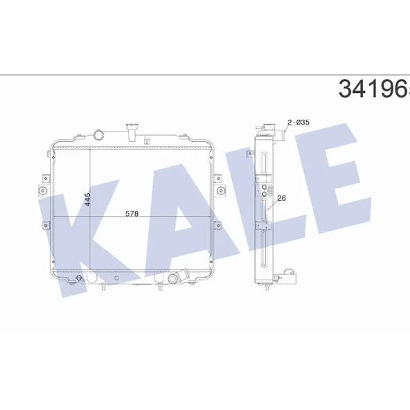 RADYATÖR SU H-100 KAMYONET 05-18 26mm M-T BRAZING ürün görseli 1