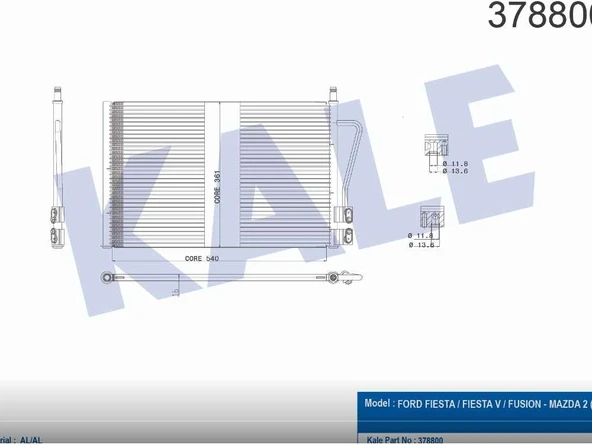 Radyatör Klima Fıesta V 02-08 / Fusıon 04-12 / 1.25-1.3-1.4tdcı-1 ürün görseli 1