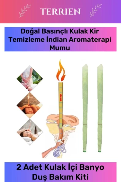 Özel Üretim Doğal Basınçlı Kulak Kir Temizleme İndian Aromaterapi Mumu - 2 Adet ürün görseli 1