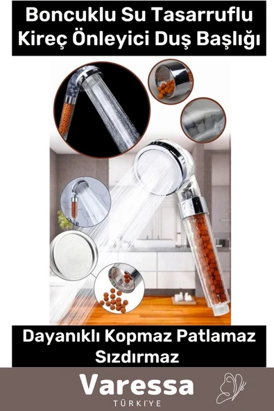 Yeni Nesil Özel Zeolid Taşlı Yüksek Emisyon Güçlü Boncuklu Su Tasarruflu Kireç Önleyici Duş Başlığı ürün görseli 1