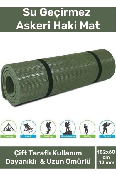 Özel Su Geçirmez 182x60cm Hafif Pratik Dayanıklı Isı Yalıtım 12mm Kalınlık Köpük Askeri Haki Mat ürün görseli 1