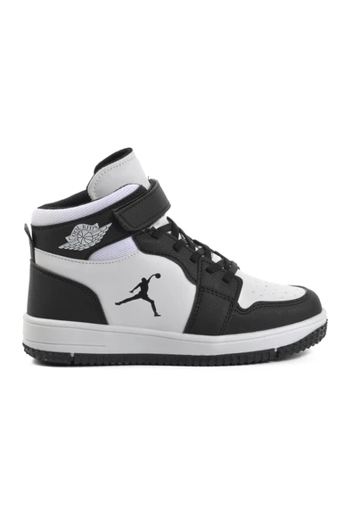Siyah Beyaz Erkek Çocuk Hi Sneaker ürün görseli 1