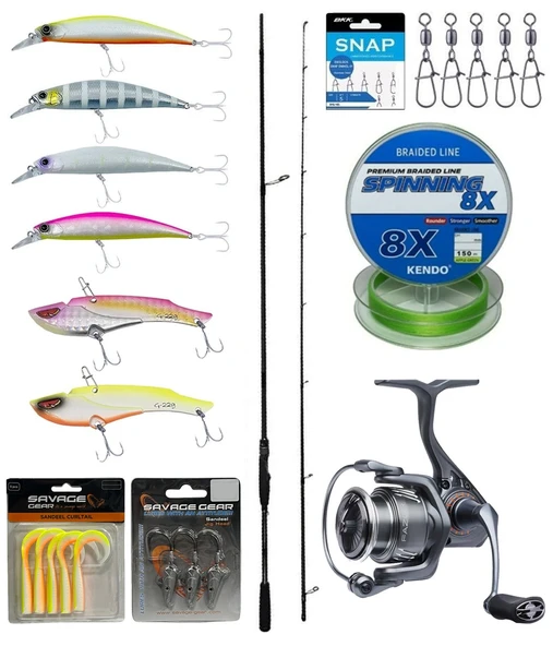 Yek Outdoor Pro Spin Seti Okuma Hakai Super Light Spin 8'0'' 243cm 7-28gr 2 Parça Olta Kamışı&Savage Gear Fazor 4000 Olta Makinesi ürün görseli 1
