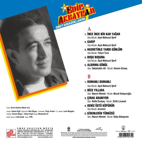 Edip Akbayram Unutamadıklarım - Plak - Resim 2
