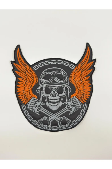 Atolye Luxora Metal Skull Stil Motorcu Yelek ve Ceket ,Sirt Patch, Yama ürün görseli 1