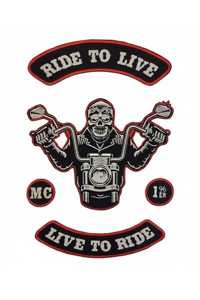 Atolye Luxora MC Motor Stil Motorcu Yelek ve Ceket ,Sirt Patch, Yama ürün görseli 1