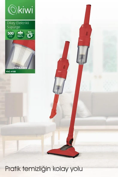 Kiwi KVC-4108 Dikey Elektrikli Süpürge Kırmızı ürün görseli 1