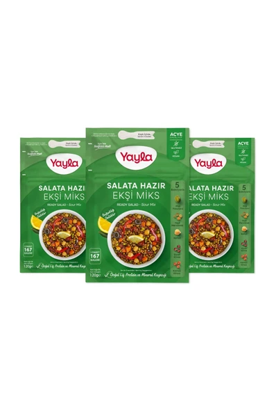Yayla Salata Hazır Ekşi Miks 120 gr x 3 Adet ürün görseli 1
