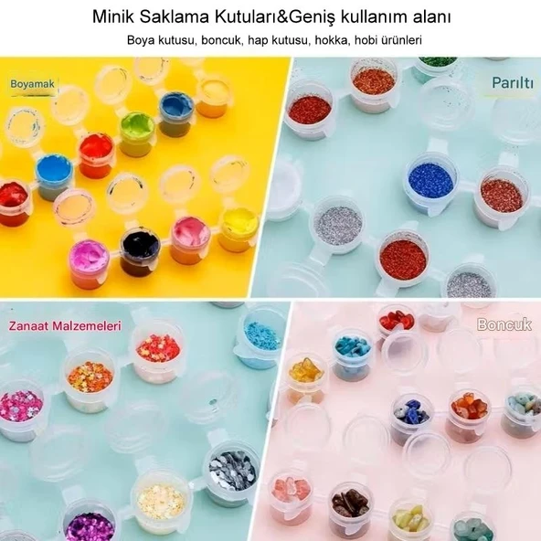 Mini saklama kutusu 2ml 6'lı şerit, boya paleti, boya saklama kabı, küçük hokkalar-2 Şerit ürün görseli 1