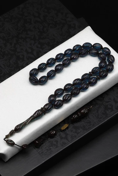 Kalem Oyma İşçilikli Sıkma Tesbih 8 x 12 mm Beyzi Kesi ürün görseli 1