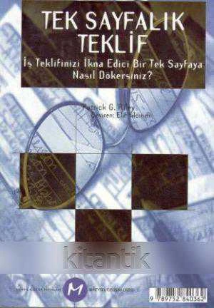 Bireysel Gelişim Dizisi / Tek Sayfalık Teklif (İş Teklifinizi İkna Edici Bir Tek Sayfaya Nasıl Dökersiniz?) Elif Yıldırım Çevirisi ürün görseli 1