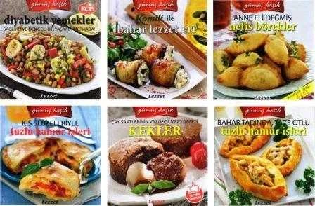 Gümüş Kaşık Sert Ciltli Kuşe Kağıda Renkli Prestij Baskı Yemek Seti 5 Cilt Takım ürün görseli 1