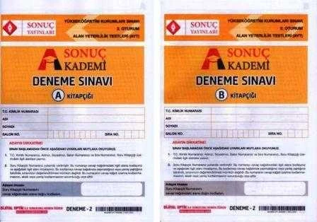 Sonuç Akademi Deneme Sınavı 2. (2 Deneme Takım) Oturum A + B Kitapçığı / Yüseköğretim Kurumları Alan Yeterlilik Testi ürün görseli 1