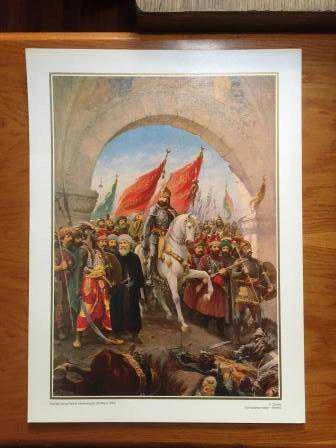 Ressam F. Zonaro'nun yaptığı ve şu an Dolmabahçe Sarayında Sergilenen "Fetih'ten Sonra Fatih'in İstanbul'a Girişi / 29 Mayıs 1453" ün Resmi ürün görseli 1