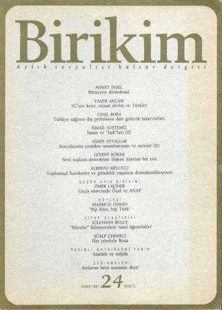 Birikim Aylık Sosyalist Kültür Dergisi Yıl: Nisan 1991 Sayı: 24 ürün görseli 1