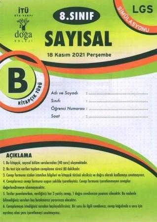 8. Sınıf Sayısal B Kitapcık Türü Nisan 2022 LGS Simülasyonu ürün görseli 1