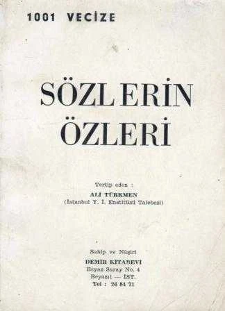 Sözlerin Özleri "1001 Vecize" / 1971 Yılı İlk Baskısı ürün görseli 1