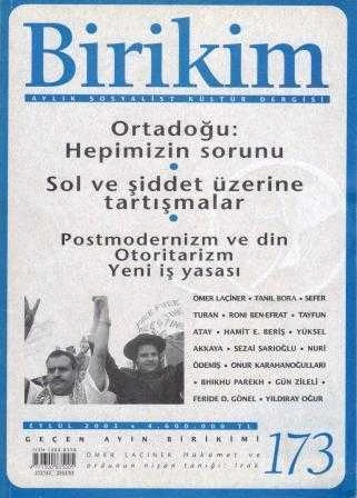 Birikim Aylık Sosyalist Kültür Dergisi Yıl: Eylül 2003 Sayı: 173 "Ortadoğu: Hepimizin Sorunu / Sol ve Şiddet Üzerine Tartışmalar / Postmodernizm ve Din Otoritarizm Yeni İş Yasası" ürün görseli 1