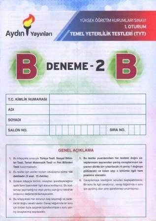 Aydın Yayınları TYT Türkçe B Deneme - 2 ürün görseli 1