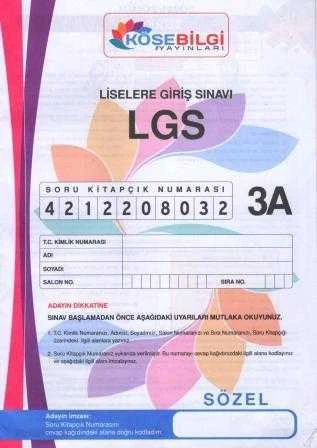 Köşe Bilgi Yayınları LGS Sözel Bölüm Deneme Sınavı 3 A Kitapçığı ürün görseli 1