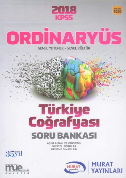 KPSS Ordinaryüs GY/GK Türkiye Coğrafyası Soru Bankası Açıklamalı ve Çözümlü Güncel Sorular + Deneme Sınavları ürün görseli 1