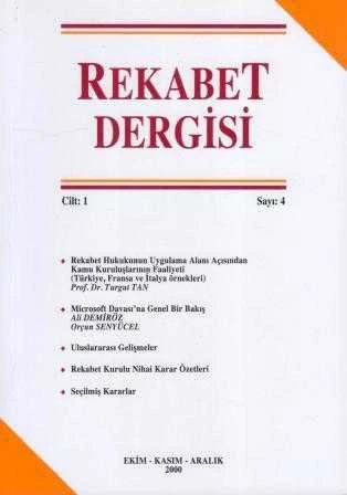 Rekabet Dergisi Aralık 2000 Cilt: 1 - Sayı: 4 ürün görseli 1