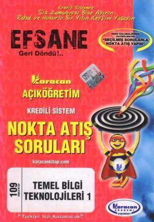 Karacan Açıköğretim Kredili Sistem Nokta Atış Soruları Temel Bilgi Teknolojileri 1 109 Kodlu Kitap ürün görseli 1