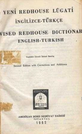 Yeni Redhouse Lugati İngilizce - Türkçe / Revised Redhouse Dictionar English - Turkish "Tashihli, İlaveli İkinci Basılış" 1962 Yılı Bez Ciltli İkinci Baskısı ürün görseli 1