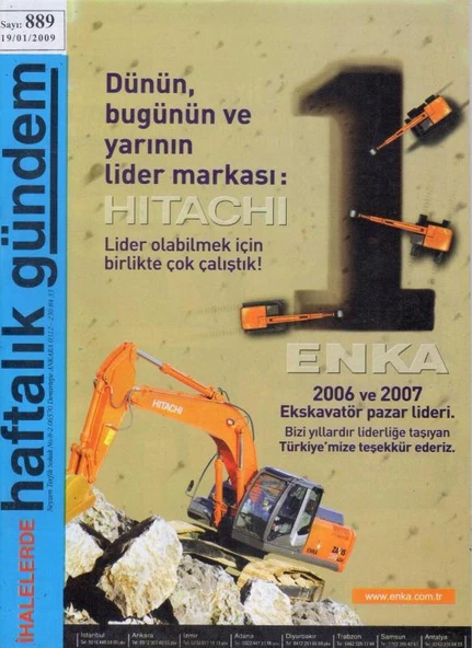 İhalelerde Haftalık Gündem Dergisi Yıl: 2009 Sayı: 889 ürün görseli 1