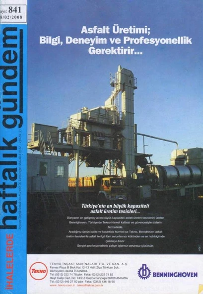 İhalelerde Haftalık Gündem Dergisi Yıl: 2004 Sayı: 841 ürün görseli 1