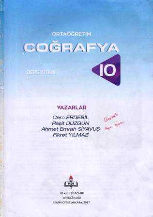 Ortaöğretim 10. Sınıf Coğrafya Ders Kitabı ürün görseli 1