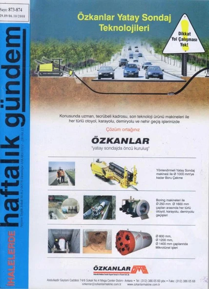 İhalelerde Haftalık Gündem Dergisi Yıl: 2008 Sayı: 873 - 874 ürün görseli 1