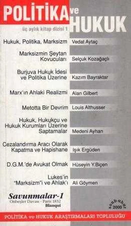 Politika ve Hukuk / Üç Aylık Kitap Dizisi 1 - Yıl: Sonbahar 2000 Sayı: 1 ürün görseli 1