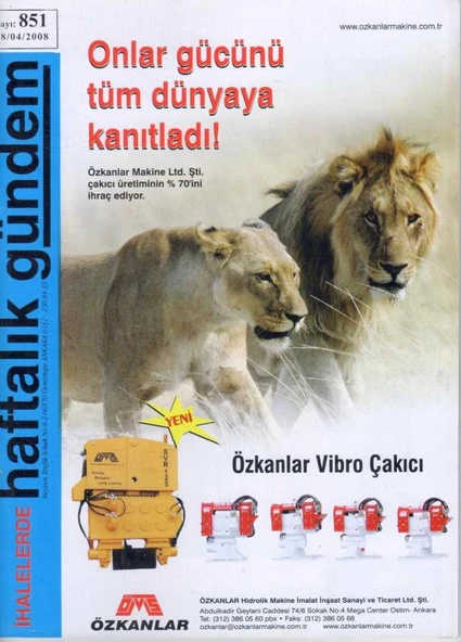 İhalelerde Haftalık Gündem Dergisi Yıl: 2004 Sayı: 851 ürün görseli 1