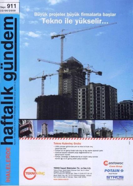 İhalelerde Haftalık Gündem Dergisi Yıl: 2009 Sayı: 911 ürün görseli 1