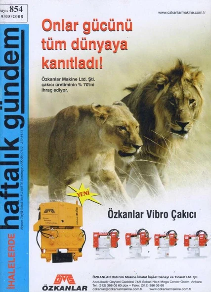 İhalelerde Haftalık Gündem Dergisi Yıl: 2004 Sayı: 854 ürün görseli 1