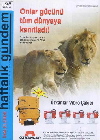 İhalelerde Haftalık Gündem Dergisi Yıl: 2004 Sayı: 869 ürün görseli 1